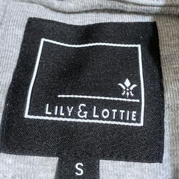 Lillie & Lottie Sweatshirt Dress Womens Size Small Gray Cowl Neck Long Sleeve - Picture 3 of 7